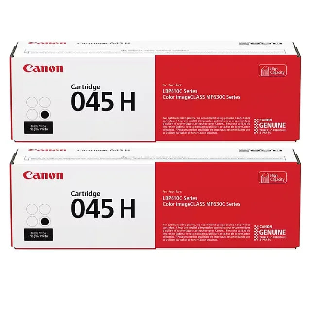 Canon 045H Black High Yield Toner Cartridge (1246C001), Pack of 2 - DealJustDeal