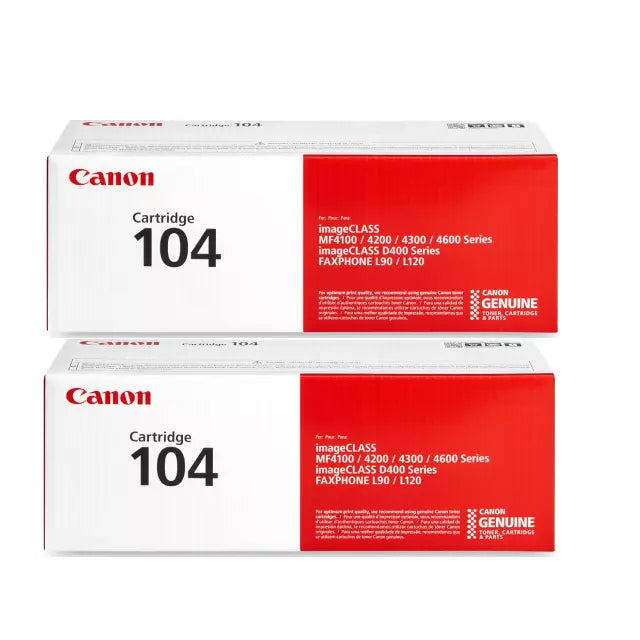 Canon 104 Black Standard Yield Toner Cartridge (0263B001), Pack Of 2 - DealJustDeal