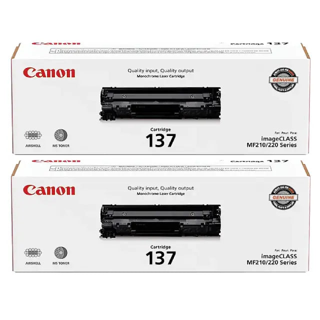 Canon 137 Black Standard Yield Toner Cartridge (9435B001AA), Pack Of 2 - DealJustDeal