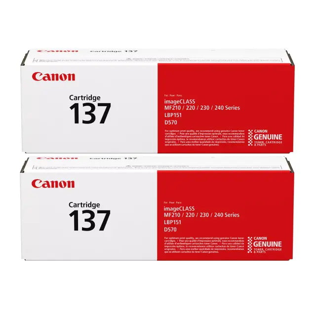 Canon 137 Black Standard Yield Toner Cartridge (9435B001AA), Pack Of 2 - DealJustDeal