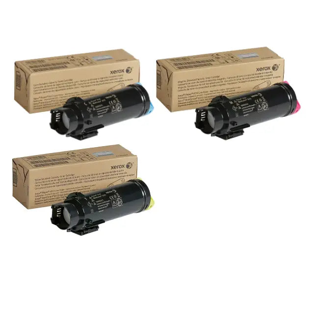 Xerox 106R03473, 106R03474, 106R03475 Cyan/Magenta/Yellow Standard Yield Toner Cartridge Set, Pack Of 3 - DealJustDeal