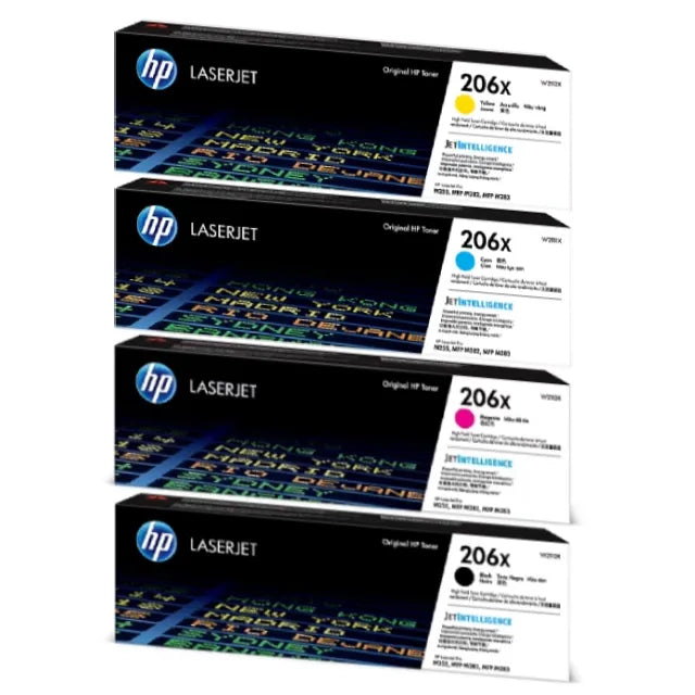 HP 206X Black/Cyan/Magenta/Yellow High Yield Toner Cartridge, Pack Of 4 - DealJustDeal