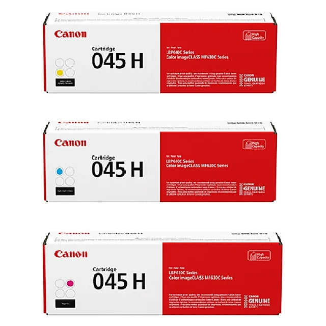 Canon 045 H Cyan, Magenta, Yellow High Yield Toner Cartridges Combo, Pack Of 3 - DealJustDeal