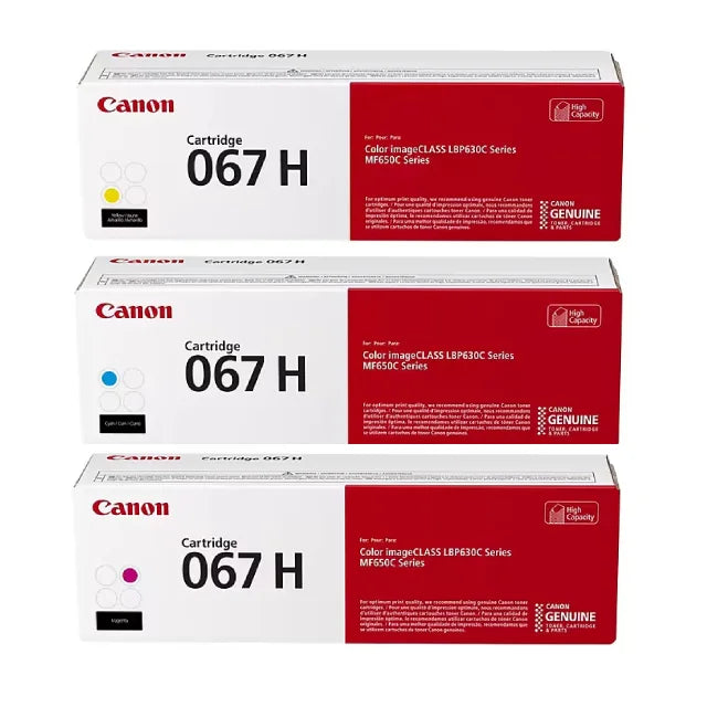 Canon 067H Cyan, Magenta, Yellow High Yield Toner Cartridges Combo, Pack Of 3 - DealJustDeal