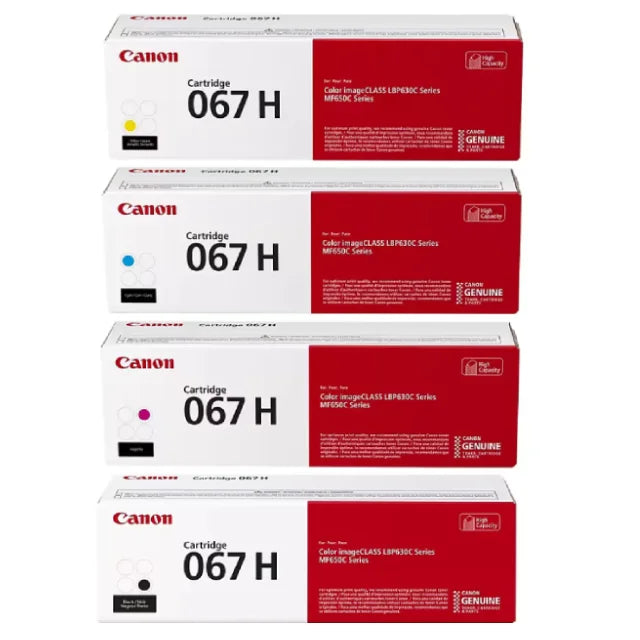 Canon 067 H Black, Cyan, Magenta, Yellow High Yield Toner Cartridges Combo, Pack Of 4 - DealJustDeal