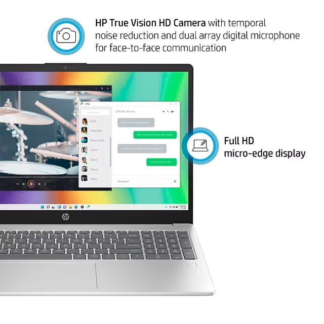 HP 15.6" FHD Laptop, i5-1335U, Iris Xe Graphics, 8GB RAM, 256GB SSD, Win 11, Fingerprint Reader - DealJustDeal