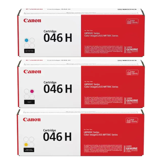 Canon 046H Cyan, Magenta, Yellow High Yield Toner Cartridges Combo, Pack Of 3 - DealJustDeal