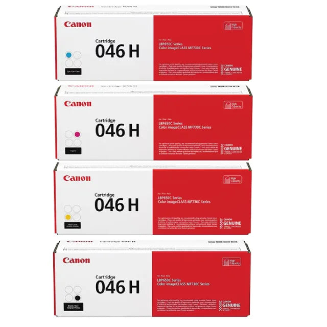 Canon 046H Black, Cyan, Magenta, Yellow High Yield Toner Cartridges Combo, Pack Of 4 - DealJustDeal