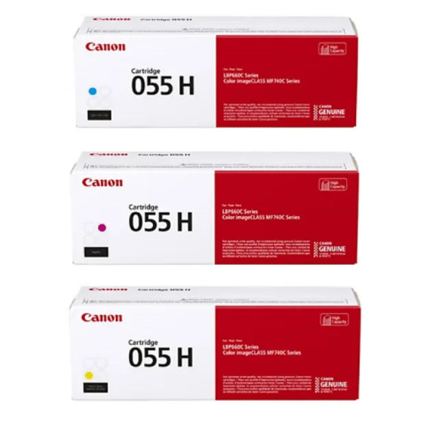 Canon 055H High-Yield Cyan, Magenta, Yellow Toner Cartridges Combo, Pack Of 3 - DealJustDeal