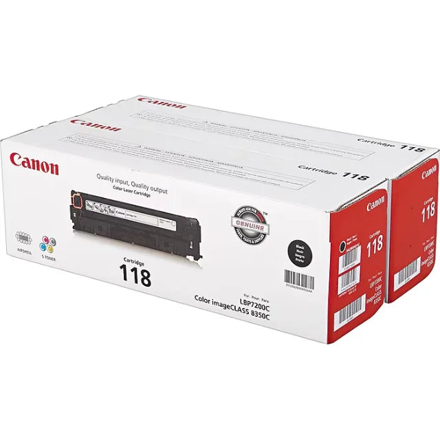 Canon 118 Black Standard Yield Toner Cartridge, 2/Pack (2662B004AA) - DealJustDeal