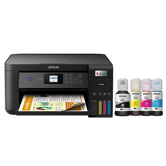 Epson EcoTank ET-2850 Wireless Color All-In-One Inkjet Printer (ET-2850-BLK) - DealJustDeal