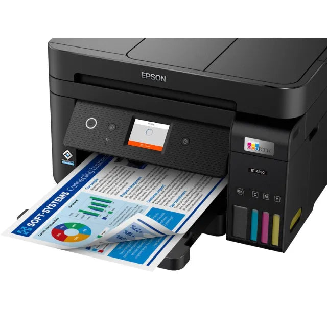 Epson EcoTank ET-4850 Wireless Color All-In-One Inkjet Printer, Black (C11CJ60201) - DealJustDeal