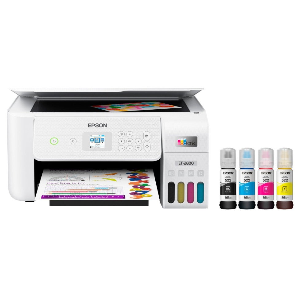 Epson EcoTank ET-2800 Wireless All-in-One Inkjet Printer, White - DealJustDeal