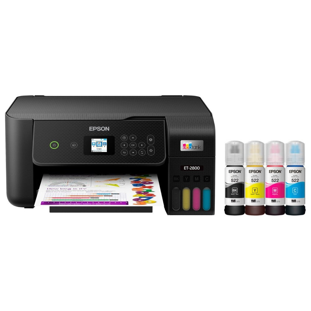 Epson EcoTank ET-2800 Wireless Color All-in-One Inkjet Printer, Black - DealJustDeal