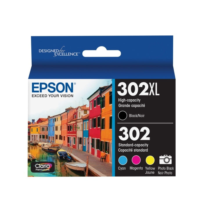 Epson - 302/302XL 5-Pack High-Yield and Standard Ink Cartridges - DealJustDeal