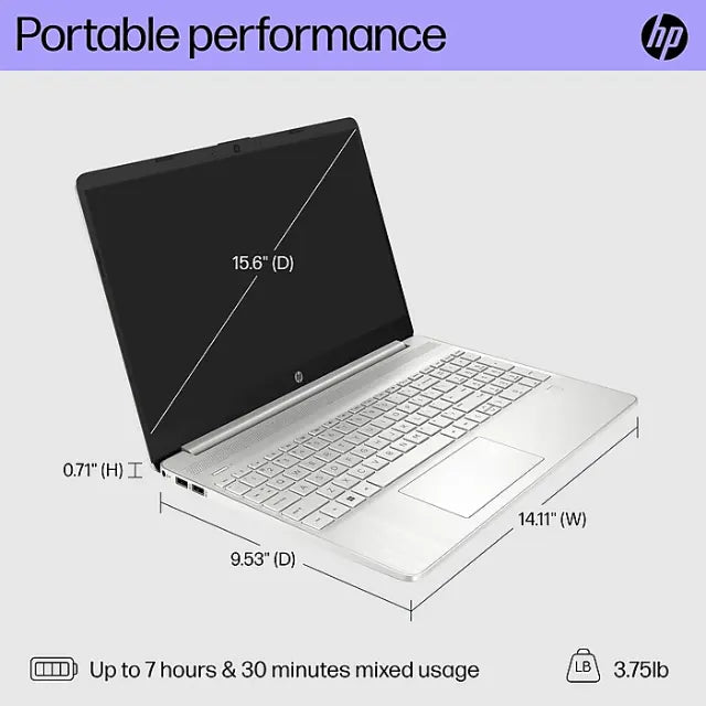 HP 15-dy5023st 15.6'' FHD Laptop Intel i3-1215U 3.3GHz 8GB 256GB SSD W11H - DealJustDeal