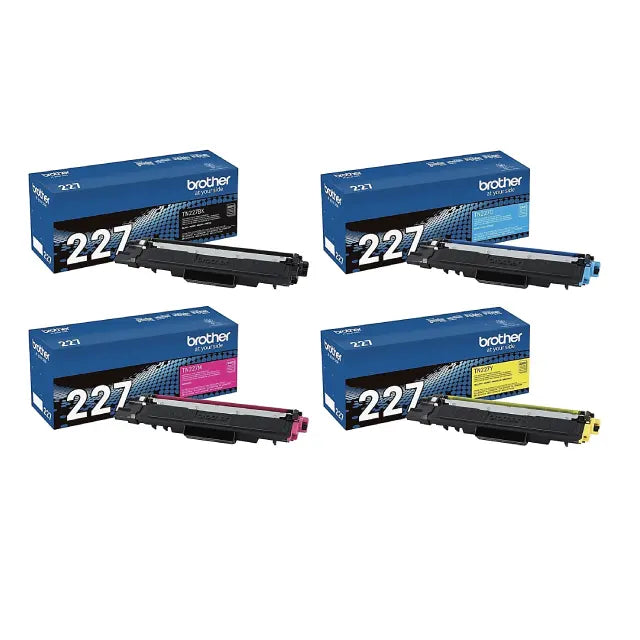 Brother TN-227 Black; Cyan; Magenta; Yellow High Yield Toner Cartridges, Pack Of 4 - DealJustDeal