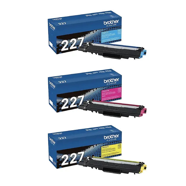 Brother TN227 Cyan; Magenta; Yellow High Yield Toner Cartridges, Pack Of 3 - DealJustDeal