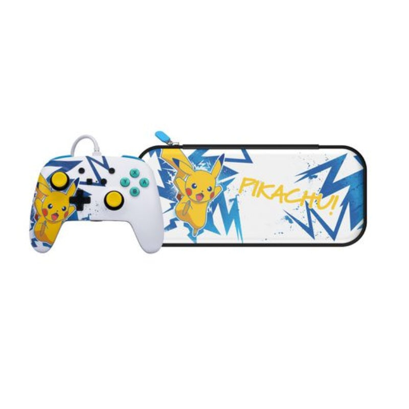 PowerA Enhanced Wired Controller and Slim Case for Nintendo Switch — Pikachu High Voltage - DealJustDeal