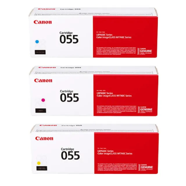 Canon 055 Cyan, Magenta, Yellow Toner Cartridges Set, Pack Of 3 - DealJustDeal