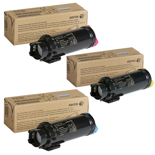 Xerox 106R03690, 106R03691, 106R03692 Cyan/Magenta/Yellow Extra High Yield Toner Cartridge Set, Pack Of 3 - DealJustDeal